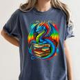 Dragon Reading Colorful Fantasy Book Lover Women's Comfort Colors T-Shirt Moss Dragon Reading Colorful Fantasy Book Lover Women's Comfort Colors T-Shirt Moss