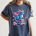 Dragons And Books Dragon Reading Book Lover Girl Bookworm Women's Comfort Colors T-Shirt Moss