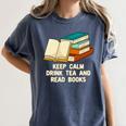 Drink Tea And Read Books Reading Bookworm Literature Women's Comfort Colors T-Shirt Moss