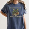 Easily Distracted By Books And Dragons Graphic Premium Women's Comfort Colors T-Shirt Moss Easily Distracted By Books And Dragons Graphic Premium Women's Comfort Colors T-Shirt Moss