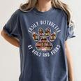 Easily Distracted By Dogs And Books Women's Comfort Colors T-Shirt Moss