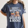 Easily Distracted By Goldens & Books Golden Retriever Dog Women's Comfort Colors T-Shirt Moss Easily Distracted By Goldens & Books Golden Retriever Dog Women's Comfort Colors T-Shirt Moss