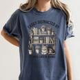 Easily Distracted By Plants Cats & Books Planting Gardening Women's Comfort Colors T-Shirt Moss Easily Distracted By Plants Cats & Books Planting Gardening Women's Comfort Colors T-Shirt Moss