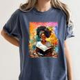 Educated Afro Girl Reading Book Lover History Month Women's Comfort Colors T-Shirt Moss Educated Afro Girl Reading Book Lover History Month Women's Comfort Colors T-Shirt Moss