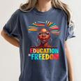 Education Is Freedom Afro Books Women's Comfort Colors T-Shirt Moss