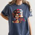 Education Is Freedom History Month Teacher Books Afro Women's Comfort Colors T-Shirt Moss