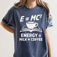 EMC2 Energy Milk x Coffee Science Book Math Lover Women's Comfort Colors T-Shirt Moss