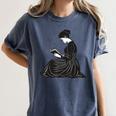 Emily Dickinson Reading A Book Women's Comfort Colors T-Shirt Moss Emily Dickinson Reading A Book Women's Comfort Colors T-Shirt Moss