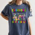 Everyone Communicates Differently Book Teacher Outfit Women's Comfort Colors T-Shirt Moss
