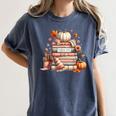Fall Colors s I Love Fall s Books & Pumpkins Women's Comfort Colors T-Shirt Moss