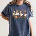 Fall Goose Reading Book Teacher Autumn Pumpkin Cozy Season Women's Comfort Colors T-Shirt Moss Fall Goose Reading Book Teacher Autumn Pumpkin Cozy Season Women's Comfort Colors T-Shirt Moss