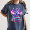 Fantasy Dragon Reading Books Bookworm Women's Comfort Colors T-Shirt Moss Fantasy Dragon Reading Books Bookworm Women's Comfort Colors T-Shirt Moss
