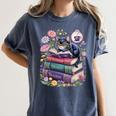 Fantasy Drama Tragedy Cute Cat Book Lover Readers Librarians Women's Comfort Colors T-Shirt Moss