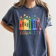 Floral Book Equality Human Rights Social Justice Peace Love Women's Comfort Colors T-Shirt Moss