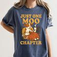 Floral Cow Reading Pun Just One More Chapter Cozy Book Lover Women's Comfort Colors T-Shirt Moss