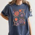 Floral Pride & Prejudice Barely Tolerable Book Lover Bookish Women's Comfort Colors T-Shirt Moss