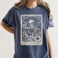 Floral The Reader Tarot Card Skeleton Reading Book Women's Comfort Colors T-Shirt Moss Floral The Reader Tarot Card Skeleton Reading Book Women's Comfort Colors T-Shirt Moss