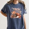 Fox And Book Lover Graphic For Women And Spring Pink Flower Women's Comfort Colors T-Shirt Moss