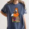 Fox Books Read Reading Librarian America Men Women Kids Women's Comfort Colors T-Shirt Moss Fox Books Read Reading Librarian America Men Women Kids Women's Comfort Colors T-Shirt Moss