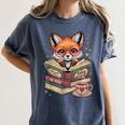 Fox Read Books Be Kind Stay Weird Reader Cute Nerd Bookworm Women's Comfort Colors T-Shirt Moss