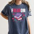 Freadom Anti Ban Books Freedom To Read Book Reading Women's Comfort Colors T-Shirt Moss