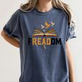 Freadom Anti Banned Books Lovers Reading Librarian Bookworm Women's Comfort Colors T-Shirt Moss