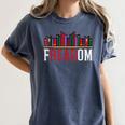 Freadom Shelf Read Reading Book Librarian Men Women Kids Women's Comfort Colors T-Shirt Moss
