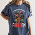Freadom Tree Read Reading Librarian Book Across America Women's Comfort Colors T-Shirt Moss
