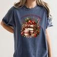 Fully Booked For Christmas Cozy Holiday Books Winter Reading Women's Comfort Colors T-Shirt Moss Fully Booked For Christmas Cozy Holiday Books Winter Reading Women's Comfort Colors T-Shirt Moss