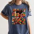Geometric History Educated Women Reading Book Melanin Women's Comfort Colors T-Shirt Moss