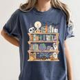 Ghost Book Reading Books Lover Teacher Happy Halloween Women's Comfort Colors T-Shirt Moss