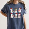 Ghost Book Reading Christmas Books Lover Teacher Kids Women's Comfort Colors T-Shirt Moss