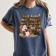 Ghost Reading Book Cat Lover Halloween Reading Enthusiast Women's Comfort Colors T-Shirt Moss Ghost Reading Book Cat Lover Halloween Reading Enthusiast Women's Comfort Colors T-Shirt Moss