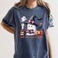 Ghost Reading Book Coquette Bow Halloween Girl Toddler Kid Women's Comfort Colors T-Shirt Moss Ghost Reading Book Coquette Bow Halloween Girl Toddler Kid Women's Comfort Colors T-Shirt Moss