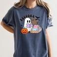 Ghost Reading Halloween Women Teacher Book Lover Women's Comfort Colors T-Shirt Moss Ghost Reading Halloween Women Teacher Book Lover Women's Comfort Colors T-Shirt Moss