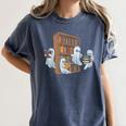 Ghosts Reading Books Teacher Halloween Librarian Book Lover Women's Comfort Colors T-Shirt Moss Ghosts Reading Books Teacher Halloween Librarian Book Lover Women's Comfort Colors T-Shirt Moss