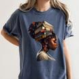 Girl Crown Of Books African Teacher Black History BHM Women's Comfort Colors T-Shirt Moss