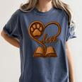 Girl Who Loves Dogs & Books Heart Dog Lover Reader Reeding Women's Comfort Colors T-Shirt Moss Girl Who Loves Dogs & Books Heart Dog Lover Reader Reeding Women's Comfort Colors T-Shirt Moss