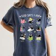 God Says I Am Cat Book Lover Christian Cute Jesus Girls Kids Women's Comfort Colors T-Shirt Moss God Says I Am Cat Book Lover Christian Cute Jesus Girls Kids Women's Comfort Colors T-Shirt Moss