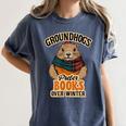Groundhogs Prefer Books Over Winter February Women's Comfort Colors T-Shirt Moss Groundhogs Prefer Books Over Winter February Women's Comfort Colors T-Shirt Moss