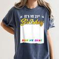 Guestbook My 21st Birthday Sign My Shirt Birthday Party Women's Comfort Colors T-Shirt Moss