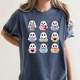 Halloween Ghosts Reading Books Pattern Spooky Kawaii Anime Women's Comfort Colors T-Shirt Moss Halloween Ghosts Reading Books Pattern Spooky Kawaii Anime Women's Comfort Colors T-Shirt Moss