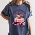 Where Hearts Groovy Meet Stories Coffee Books Valentines Day Women's Comfort Colors T-Shirt Moss Where Hearts Groovy Meet Stories Coffee Books Valentines Day Women's Comfort Colors T-Shirt Moss
