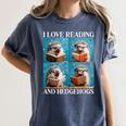 Hedgehog Love Reading And Hedgehogs Child Book Lover Women's Comfort Colors T-Shirt Moss Hedgehog Love Reading And Hedgehogs Child Book Lover Women's Comfort Colors T-Shirt Moss