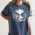 Hedgehog Reading Book Full Moon Lake Scenery Women's Comfort Colors T-Shirt Moss