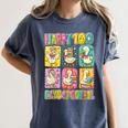 HUGvyn Happy 100 Days Of School Teacher Goose Preppy Books Women's Comfort Colors T-Shirt Moss