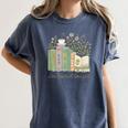 I'm Booked Tonight Cozy Floral Book Lover Graphic Women's Comfort Colors T-Shirt Moss