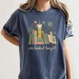 I'm Booked Tonight Floral Books Cozy Reading Graphic Women's Comfort Colors T-Shirt Moss