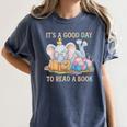 Its A Good Day To Read A Book Cute Pig & Elephant Adventure Women's Comfort Colors T-Shirt Moss