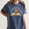 Its a Good Day To Read a Book Librarian Books Reading Floral Women's Comfort Colors T-Shirt Moss